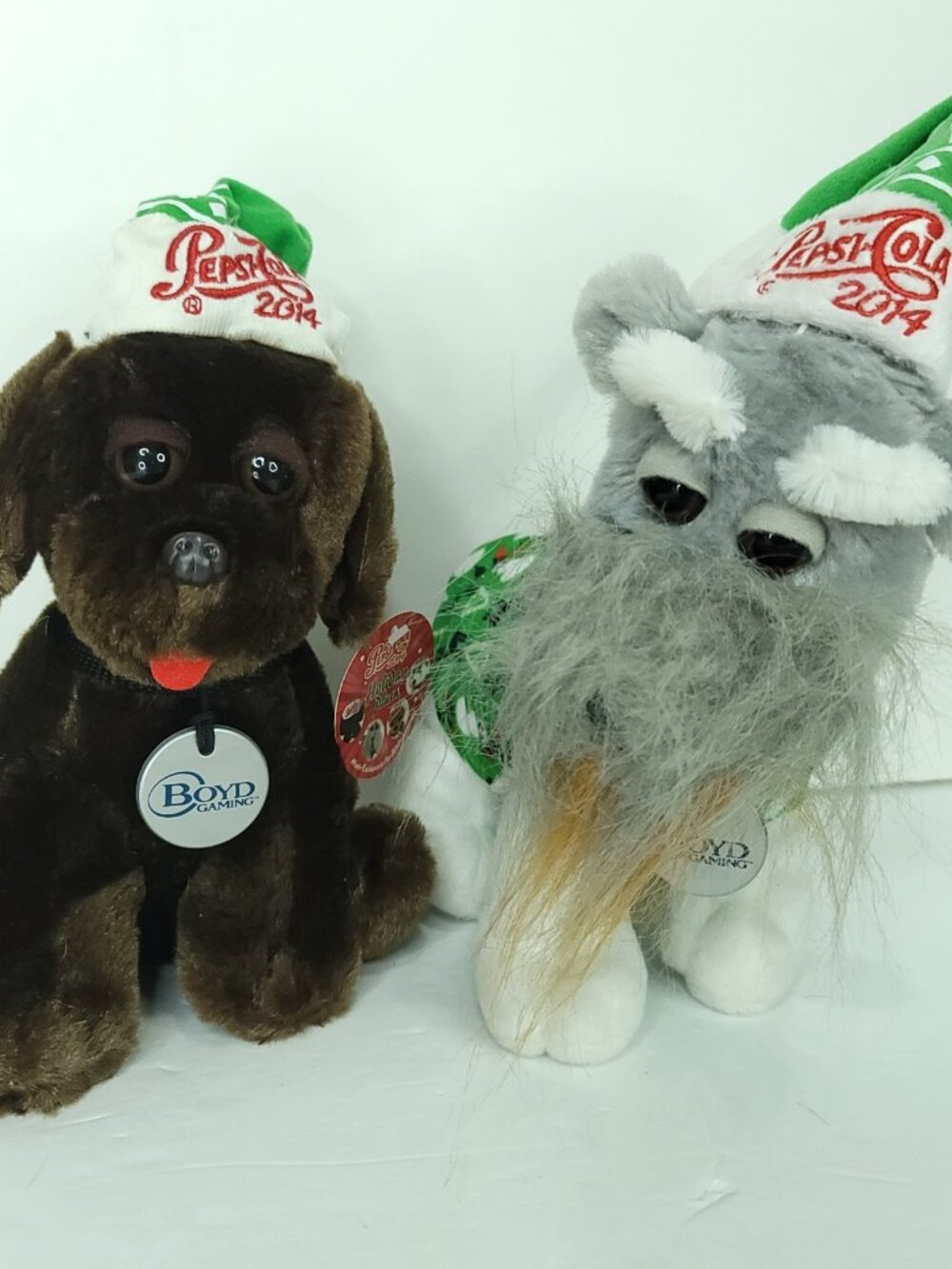 Lot Of 2 Pepsi Cola Limited Edition Plush Stuffed Dog Boyd Brown Grey Schnauzer
